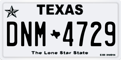 TX license plate DNM4729