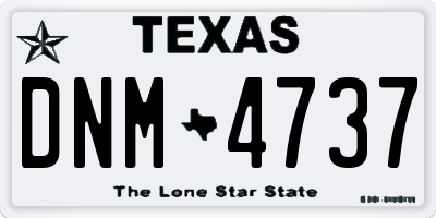 TX license plate DNM4737