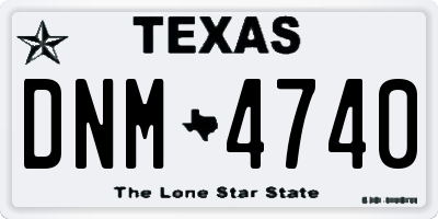 TX license plate DNM4740