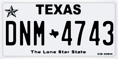 TX license plate DNM4743