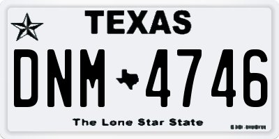 TX license plate DNM4746