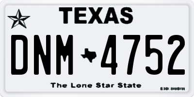 TX license plate DNM4752