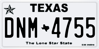 TX license plate DNM4755