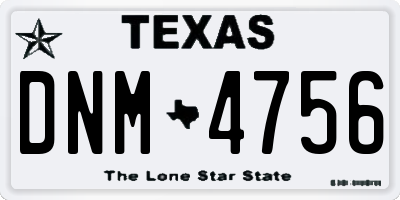 TX license plate DNM4756