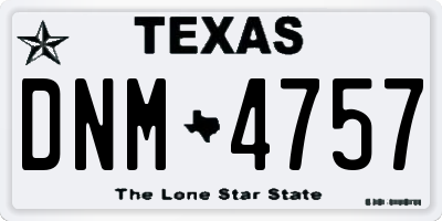 TX license plate DNM4757