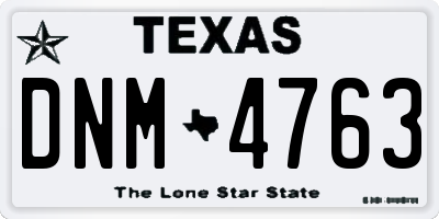 TX license plate DNM4763