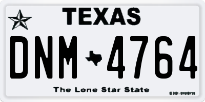 TX license plate DNM4764