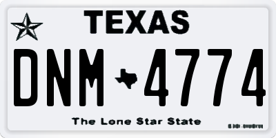 TX license plate DNM4774