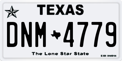 TX license plate DNM4779