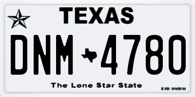 TX license plate DNM4780