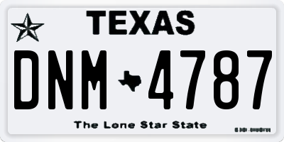 TX license plate DNM4787