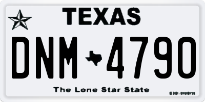TX license plate DNM4790