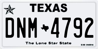 TX license plate DNM4792
