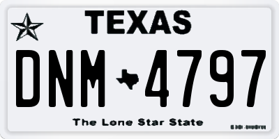 TX license plate DNM4797