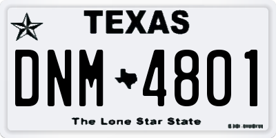 TX license plate DNM4801