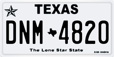 TX license plate DNM4820