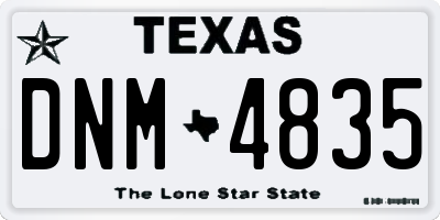 TX license plate DNM4835