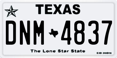 TX license plate DNM4837