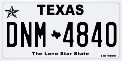 TX license plate DNM4840