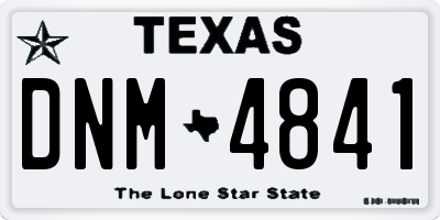 TX license plate DNM4841