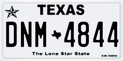 TX license plate DNM4844