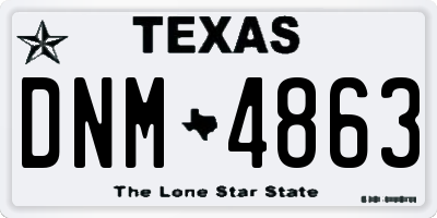 TX license plate DNM4863