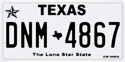 TX license plate DNM4867