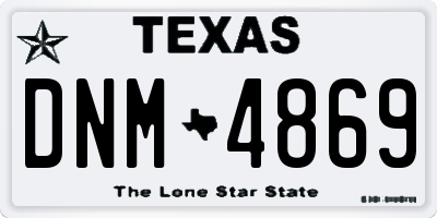 TX license plate DNM4869
