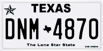 TX license plate DNM4870