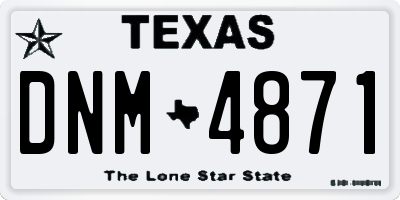 TX license plate DNM4871