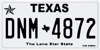 TX license plate DNM4872