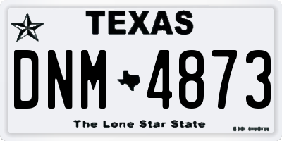 TX license plate DNM4873