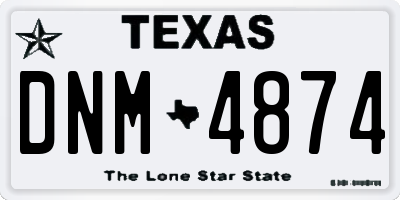TX license plate DNM4874