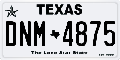 TX license plate DNM4875