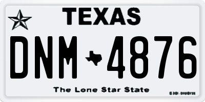 TX license plate DNM4876
