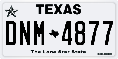 TX license plate DNM4877