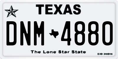 TX license plate DNM4880