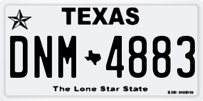 TX license plate DNM4883
