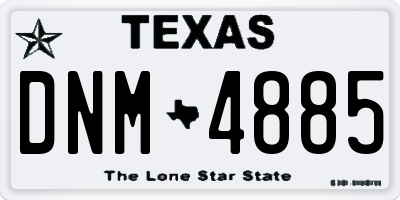 TX license plate DNM4885
