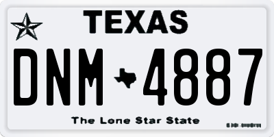 TX license plate DNM4887
