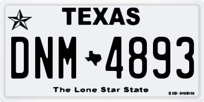 TX license plate DNM4893