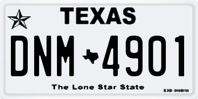 TX license plate DNM4901