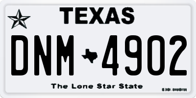 TX license plate DNM4902
