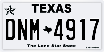 TX license plate DNM4917