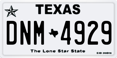 TX license plate DNM4929