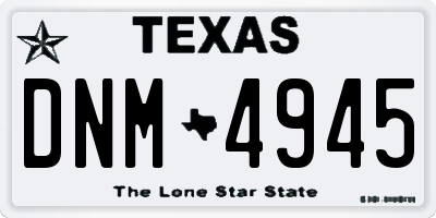 TX license plate DNM4945
