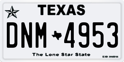 TX license plate DNM4953