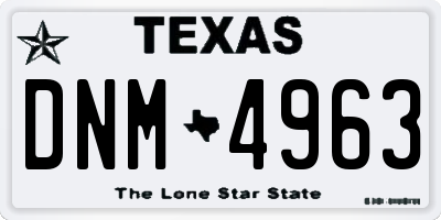 TX license plate DNM4963