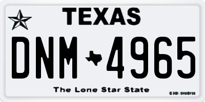 TX license plate DNM4965