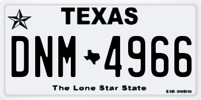 TX license plate DNM4966